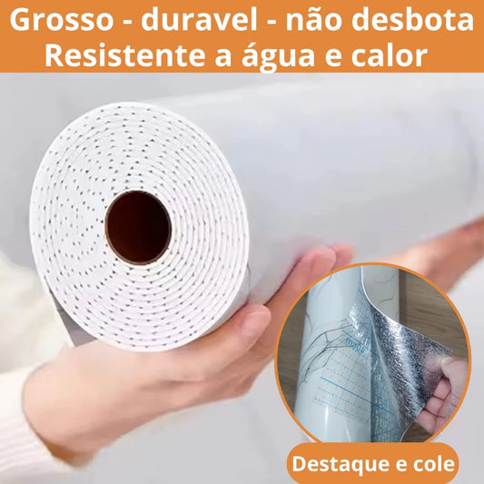 Rolo Adesivo Mármore 2,8mt x 1,2mt Autocolante 3d Lavável Impermeável Revestimento Parede Placa Adesiva