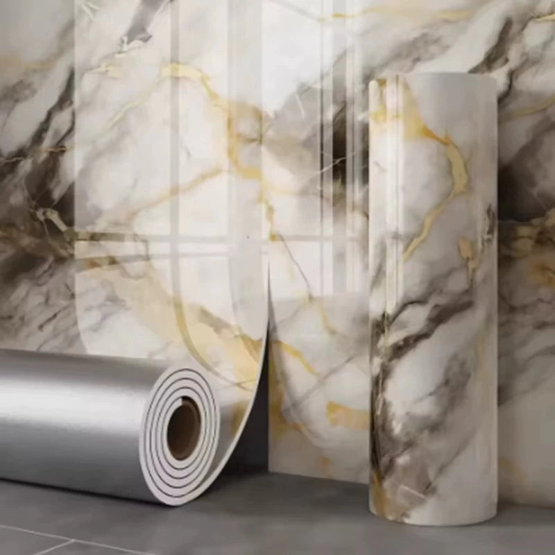 Rolo Adesivo Mármore 2,8mt x 1,2mt Autocolante 3d  Lavável Impermeável Revestimento Parede Placa Adesiva