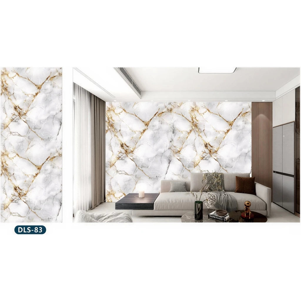 Placa Adesiva 120cmX280cm Mármore Parede Vinilica Lavável Impermeável Visual Premium Sem Obra