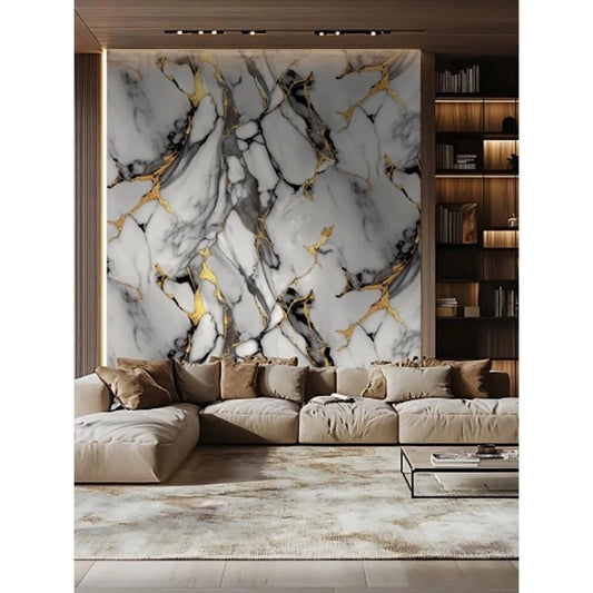 Placa Adesiva 120cmX280cm Mármore Parede Vinilica Lavável Impermeável Visual Premium Sem Obra