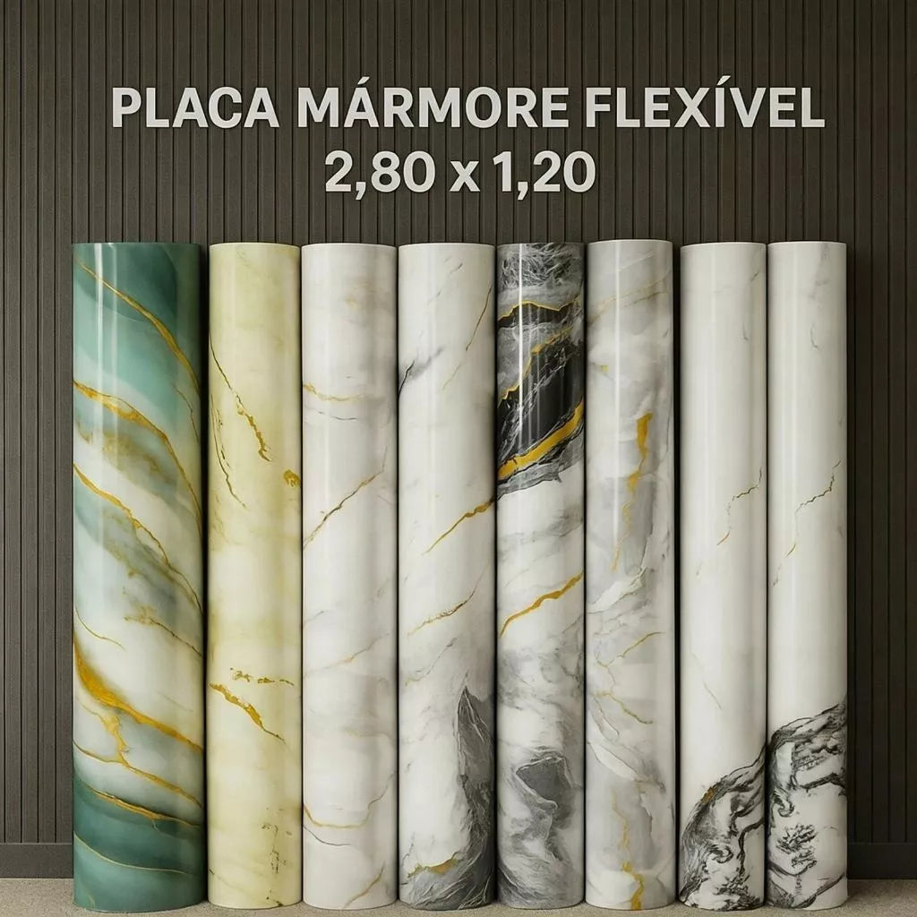 Placa Adesiva 120cmX280cm Mármore Parede Vinilica Lavável Impermeável Visual Premium Sem Obra