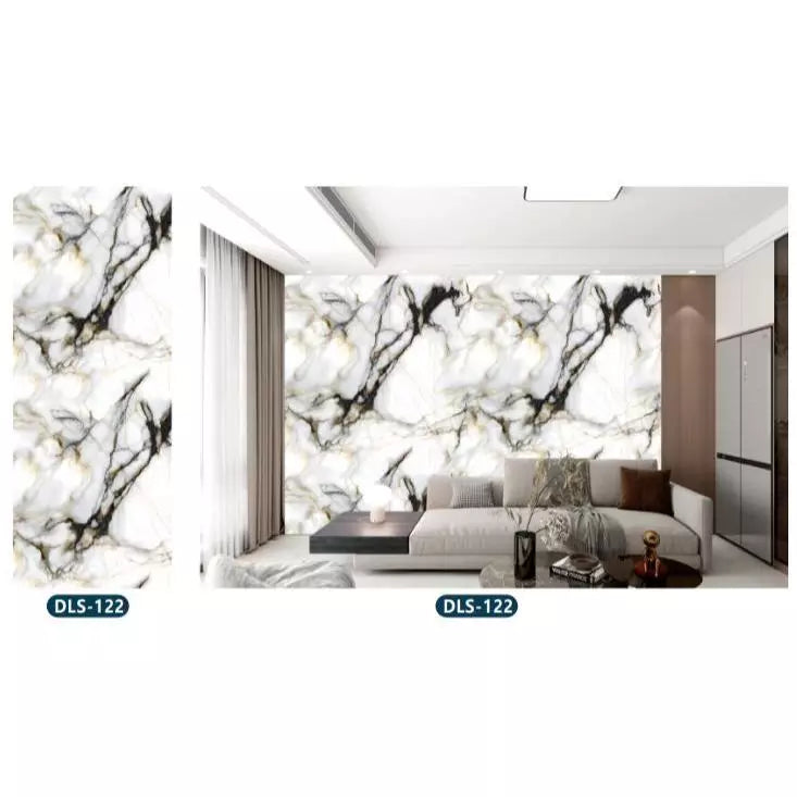 Placa Adesiva 120cmX280cm Mármore Parede Vinilica Lavável Impermeável Visual Premium Sem Obra