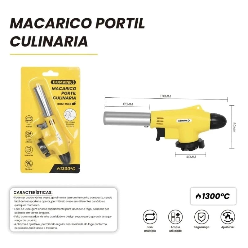 Maçarico Portátil Culinária BOMVINK – Até 1300°C